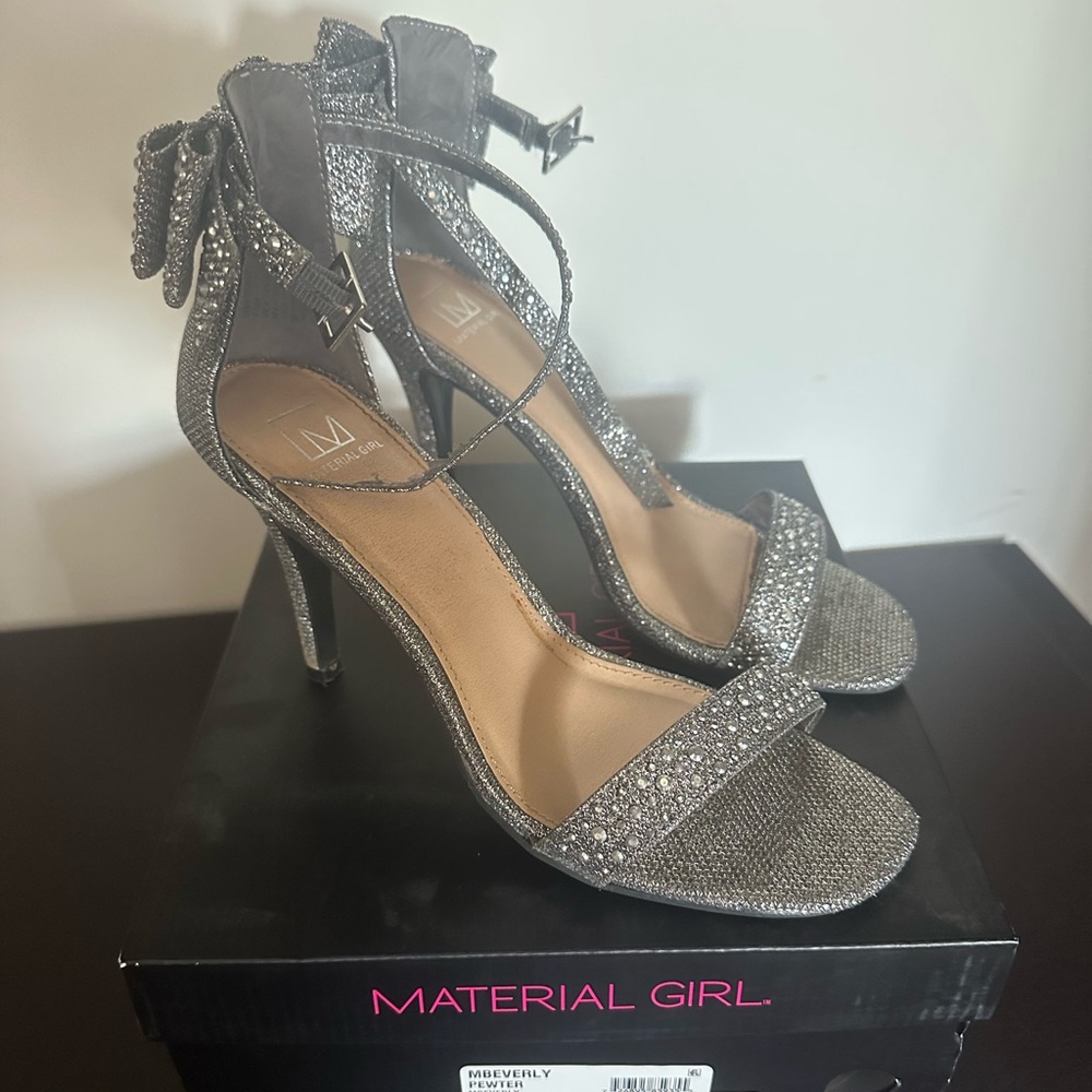 Material Girl Pewter Sparkle Heels